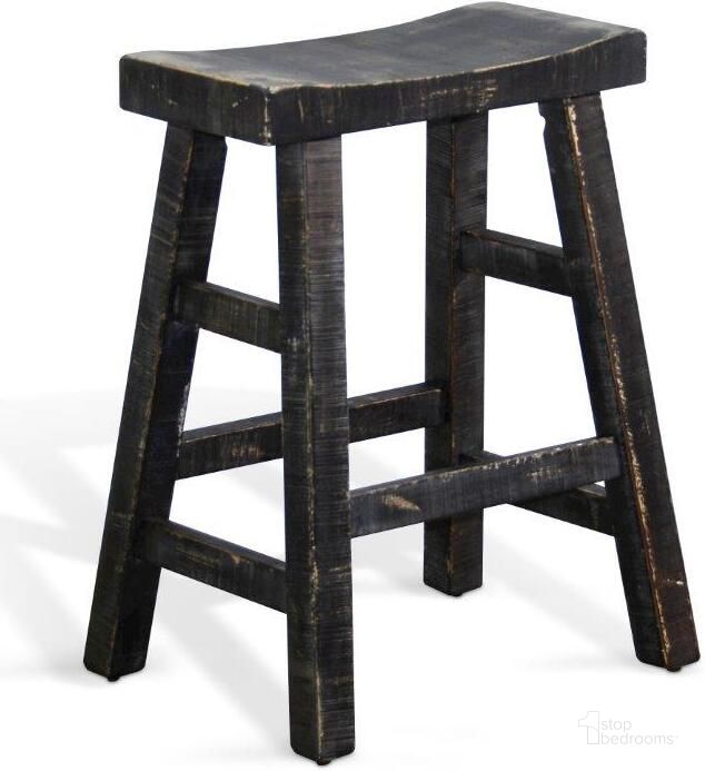 The appearance of Marina Black Sand 24 Inch Saddle Seat Stool Set of 2 With Wood Seat In Black designed by Sunny Design in the traditional interior design. This black piece of furniture  was selected by 1StopBedrooms from Marina Collection to add a touch of cosiness and style into your home. Sku: 1768BS-24. Material: Wood. Product Type: Barstool. Image1