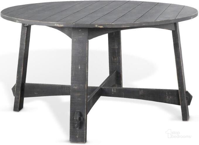 The appearance of Marina Black Sand 54 Inch Dining Table In Black designed by Sunny Design in the rustic / southwestern interior design. This black piece of furniture  was selected by 1StopBedrooms from Marina Collection to add a touch of cosiness and style into your home. Sku: 1171BS. Table Base Style: Trestle. Table Top Shape: Round. Material: Wood. Product Type: Dining Table. Size: 54". Image1