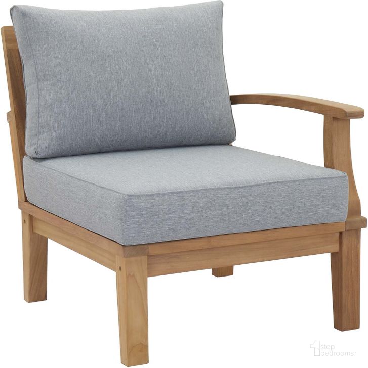 The appearance of Marina Gray Outdoor Patio Teak Right-Facing Sofa EEI-1149-NAT-GRY-SET designed by Modway in the modern / contemporary interior design. This gray piece of furniture  was selected by 1StopBedrooms from Marina Collection to add a touch of cosiness and style into your home. Sku: EEI-1149-NAT-GRY-SET. Material: Wood. Product Type: Outdoor Sofa & Loveseat. Orientation: RAF. Image1