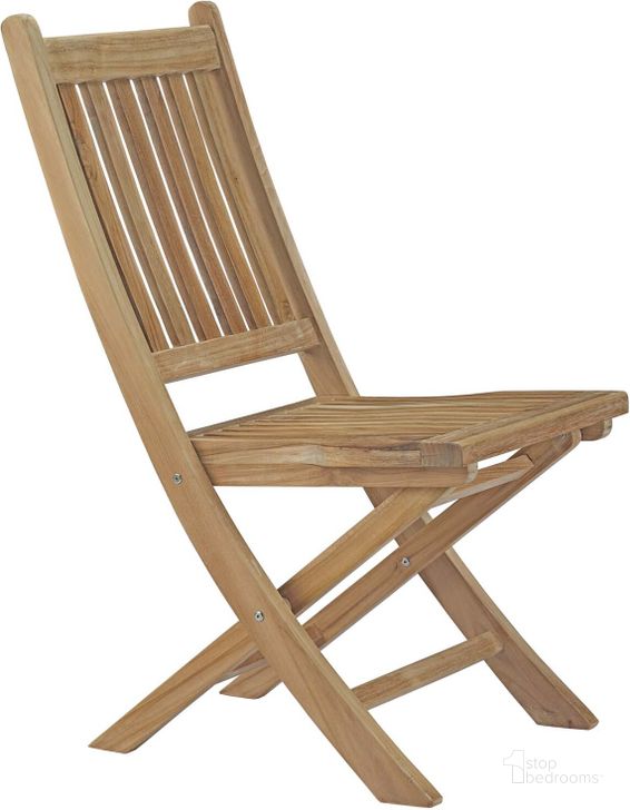 The appearance of Marina Natural Outdoor Patio Teak Folding Chair designed by Modway in the modern / contemporary interior design. This natural piece of furniture  was selected by 1StopBedrooms from Marina Collection to add a touch of cosiness and style into your home. Sku: EEI-2702-NAT. Material: Wood. Product Type: Outdoor Chair. Image1