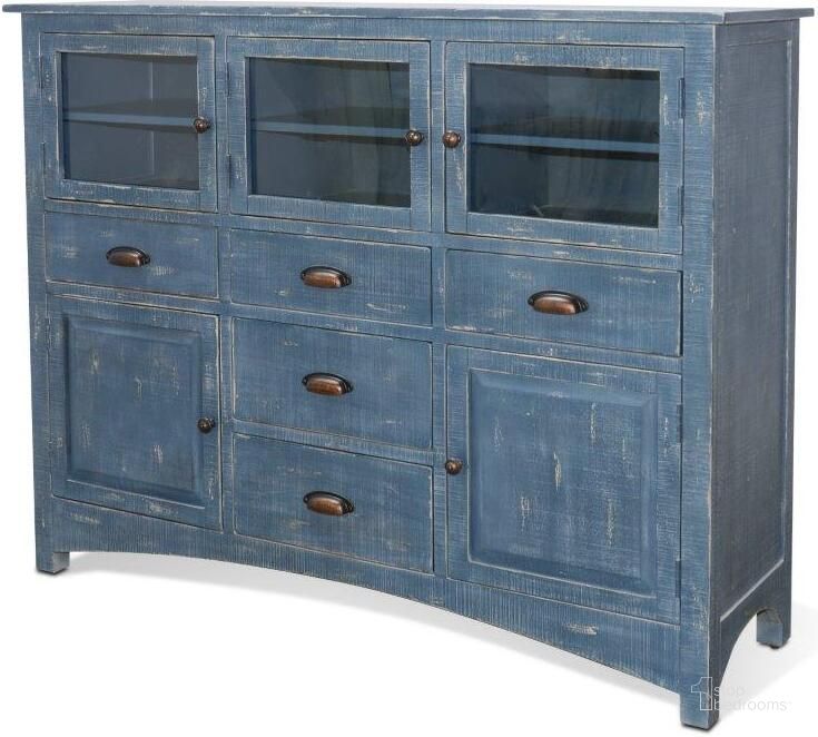 The appearance of Marina Ocean Blue Server designed by Sunny Design in the traditional interior design. This blue piece of furniture  was selected by 1StopBedrooms from Marina Collection to add a touch of cosiness and style into your home. Sku: 1978OB. Material: Wood. Product Type: Server. Image1