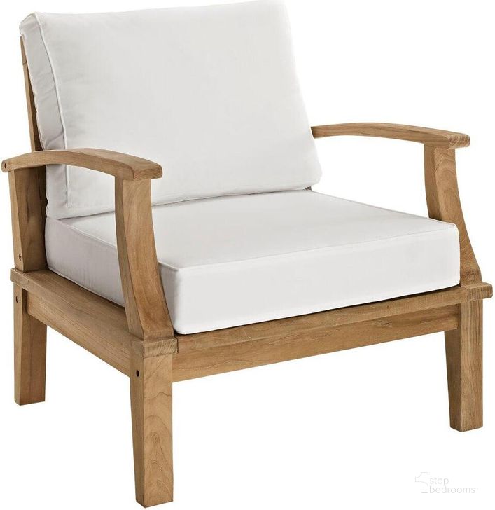 The appearance of Marina Outdoor Patio Teak Armchair In Natural White designed by Modway in the modern / contemporary interior design. This natural white piece of furniture  was selected by 1StopBedrooms from Marina Collection to add a touch of cosiness and style into your home. Sku: EEI-1143-NAT-WHI-SET. Material: Wood. Product Type: Outdoor Dining Chair. Image1