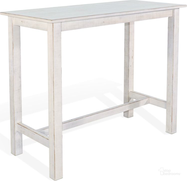 The appearance of Marina White Sand Pub Table In White designed by Sunny Design in the coastal interior design. This white piece of furniture  was selected by 1StopBedrooms from Marina Collection to add a touch of cosiness and style into your home. Sku: 1172WS-42. Material: Wood. Product Type: Pub Table. Image1