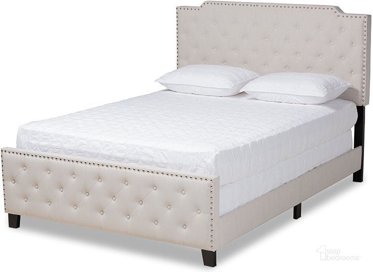 The appearance of Marion Modern Transitional Beige Fabric Upholstered Button Tufted Full Size Panel Bed designed by Baxton Studio in the transitional interior design. This beige piece of furniture  was selected by 1StopBedrooms from Marion Collection to add a touch of cosiness and style into your home. Sku: Marion-Beige-Full. Bed Type: Panel Bed. Product Type: Panel Bed. Bed Size: Full. Material: MDF. Image1