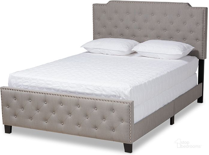 The appearance of Marion Modern Transitional Grey Fabric Upholstered Button Tufted Full Size Panel Bed designed by Baxton Studio in the transitional interior design. This grey piece of furniture  was selected by 1StopBedrooms from Marion Collection to add a touch of cosiness and style into your home. Sku: Marion-Grey-Full. Bed Type: Panel Bed. Product Type: Panel Bed. Bed Size: Full. Material: MDF. Image1