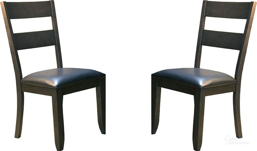 The appearance of Mariposa Black Ladderback Upholstered Side Chair Set of 2 designed by A-America in the transitional interior design. This black piece of furniture  was selected by 1StopBedrooms from Mariposa Collection to add a touch of cosiness and style into your home. Sku: MRPWG2552. Product Type: Side Chair. Material: Rubberwood. Image1