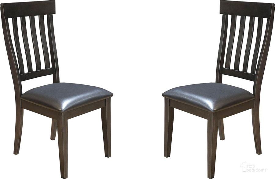 The appearance of Mariposa Black Slat Back Upholstered Side Chair Set of 2 designed by A-America in the transitional interior design. This black piece of furniture  was selected by 1StopBedrooms from Mariposa Collection to add a touch of cosiness and style into your home. Sku: MRPWG2652. Product Type: Side Chair. Material: Rubberwood. Image1