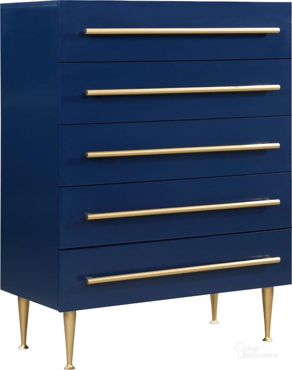 The appearance of Marisol Navy Chest designed by Meridian in the modern / contemporary interior design. This navy piece of furniture  was selected by 1StopBedrooms from Marisol Collection to add a touch of cosiness and style into your home. Sku: 844Navy-CH. Material: Wood. Product Type: Chest. Image1