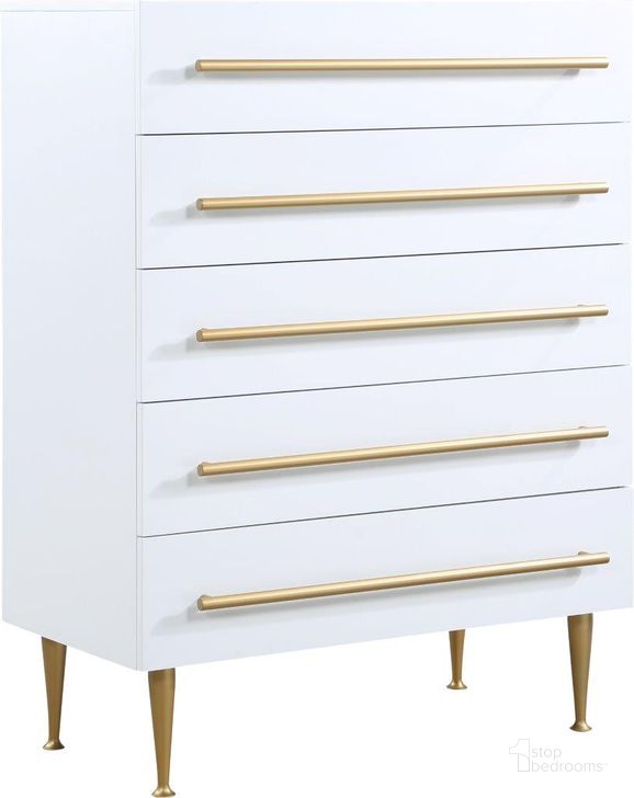 The appearance of Marisol White Chest designed by Meridian in the modern / contemporary interior design. This white piece of furniture  was selected by 1StopBedrooms from Marisol Collection to add a touch of cosiness and style into your home. Sku: 844White-CH. Material: Wood. Product Type: Chest.