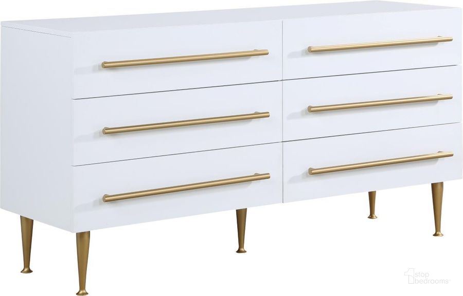The appearance of Marisol White Dresser designed by Meridian in the modern / contemporary interior design. This white piece of furniture  was selected by 1StopBedrooms from Marisol Collection to add a touch of cosiness and style into your home. Sku: 844White-D. Material: Wood. Product Type: Dresser. Image1