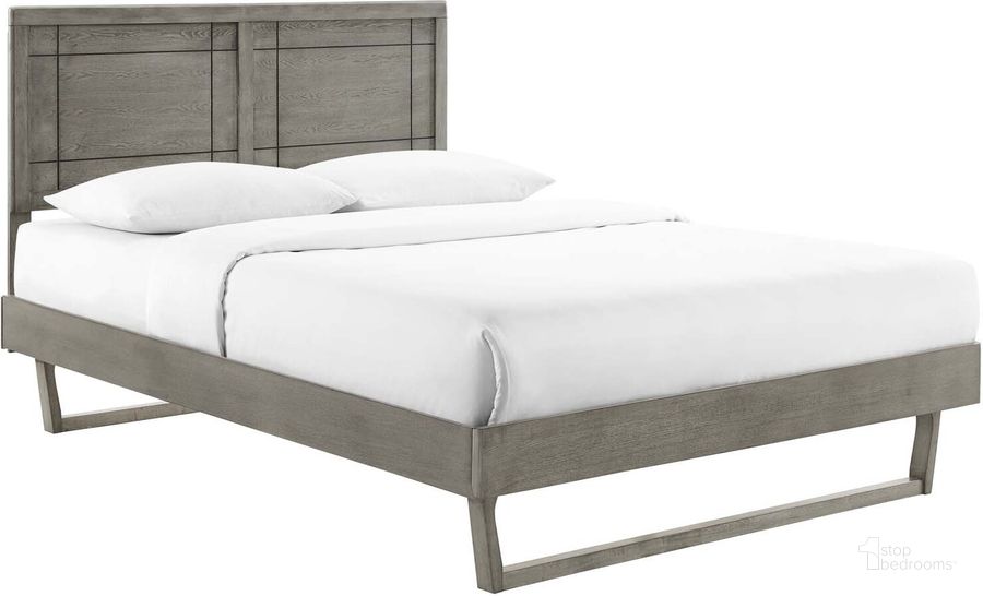 The appearance of Marlee King Wood Platform Bed With Angular Frame MOD-6626-GRY designed by Modway in the modern / contemporary interior design. This gray piece of furniture  was selected by 1StopBedrooms from Marlee Collection to add a touch of cosiness and style into your home. Sku: MOD-6626-GRY. Bed Type: Platform Bed. Material: Wood. Product Type: Platform Bed. Bed Size: King. Image1