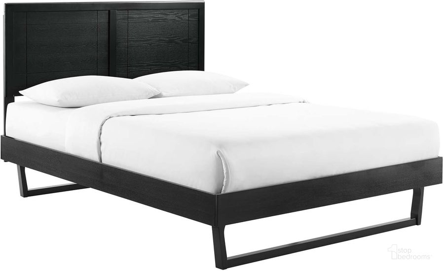 The appearance of Marlee Queen Wood Platform Bed With Angular Frame MOD-6381-BLK designed by Modway in the modern / contemporary interior design. This black piece of furniture  was selected by 1StopBedrooms from Marlee Collection to add a touch of cosiness and style into your home. Sku: MOD-6381-BLK. Bed Type: Platform Bed. Material: Wood. Product Type: Platform Bed. Bed Size: Queen. Image1