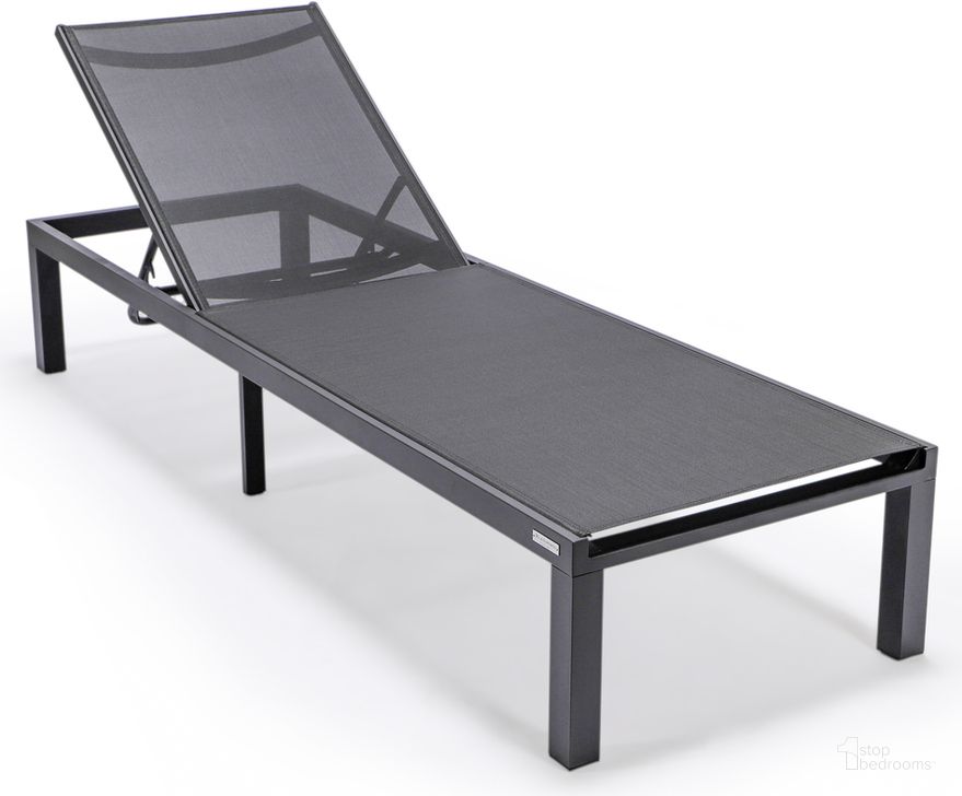 The appearance of Marlin Patio Chaise Lounge Chair Set of 2 In Black designed by LeisureMod in the modern / contemporary interior design. This black piece of furniture  was selected by 1StopBedrooms from Marlin Collection to add a touch of cosiness and style into your home. Sku: MLBL-77BL2. Material: Aluminum. Product Type: Outdoor Chaise Lounge. Image1