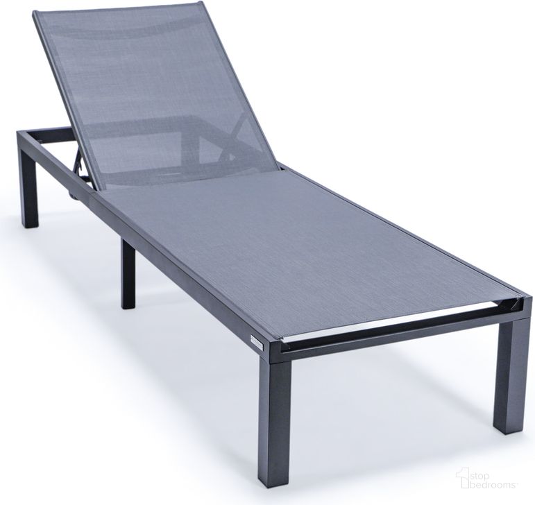 The appearance of Marlin Patio Chaise Lounge Chair Set of 2 In Dark Grey designed by LeisureMod in the modern / contemporary interior design. This dark grey piece of furniture  was selected by 1StopBedrooms from Marlin Collection to add a touch of cosiness and style into your home. Sku: MLBL-77DGR2. Material: Aluminum. Product Type: Outdoor Chaise Lounge. Image1
