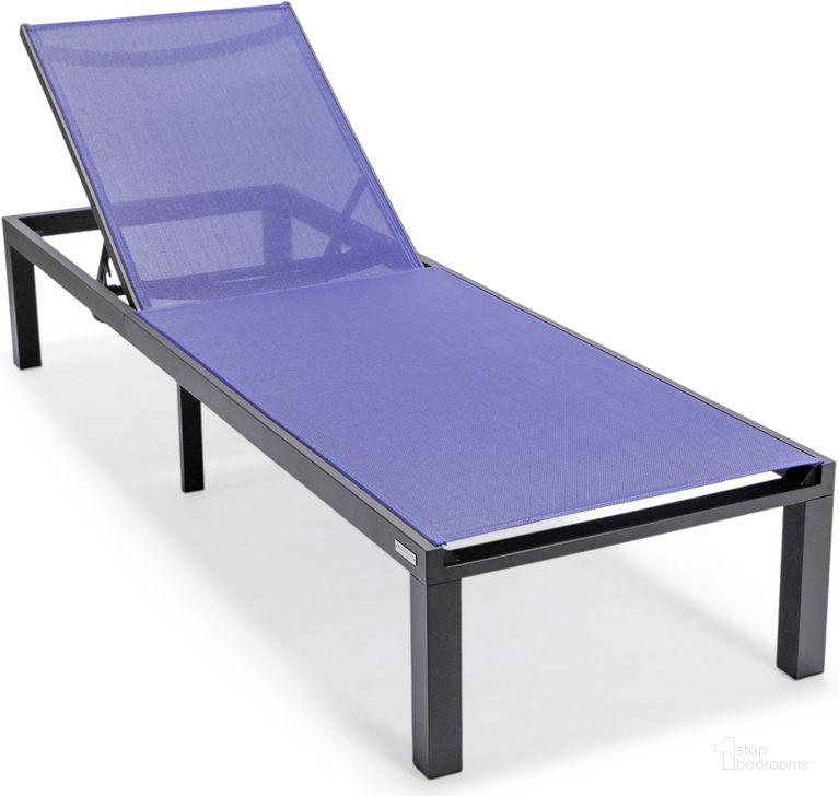 The appearance of Marlin Patio Chaise Lounge Chair Set of 2 In Navy Blue designed by LeisureMod in the modern / contemporary interior design. This navy blue piece of furniture  was selected by 1StopBedrooms from Marlin Collection to add a touch of cosiness and style into your home. Sku: MLBL-77NBU2. Material: Aluminum. Product Type: Outdoor Chaise Lounge. Image1