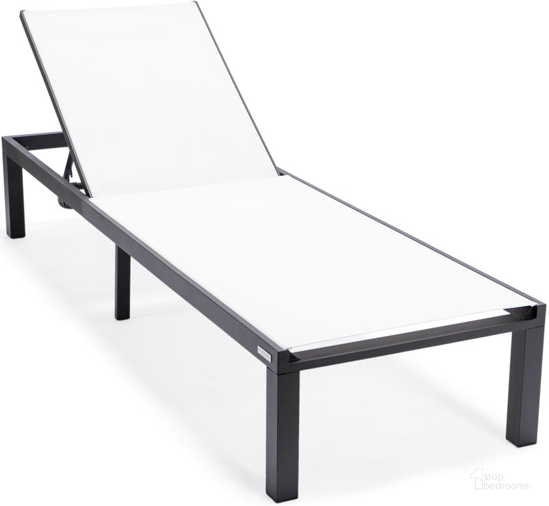 The appearance of Marlin Patio Chaise Lounge Chair Set of 2 In White designed by LeisureMod in the modern / contemporary interior design. This white piece of furniture  was selected by 1StopBedrooms from Marlin Collection to add a touch of cosiness and style into your home. Sku: MLBL-77W2. Material: Aluminum. Product Type: Outdoor Chaise Lounge. Image1