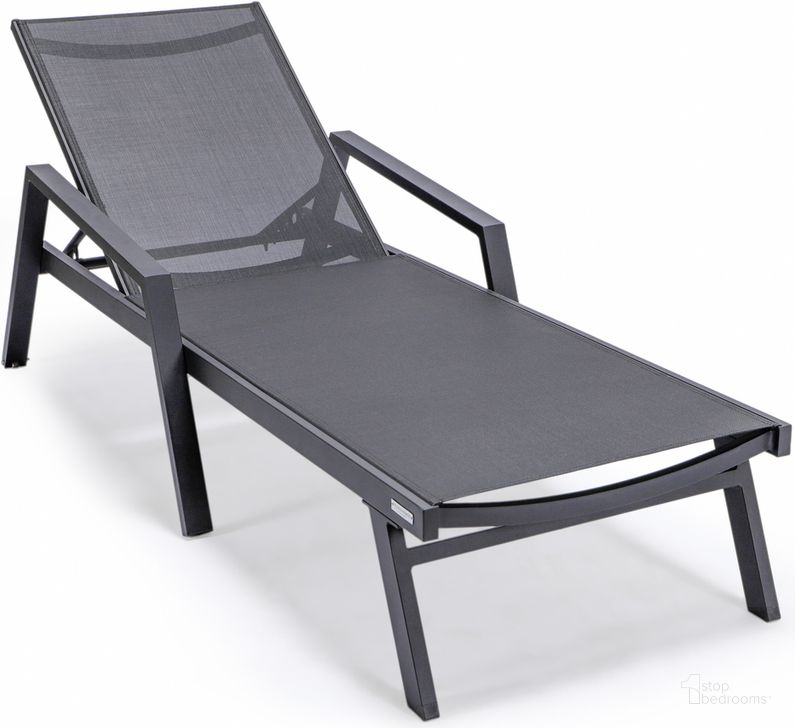 The appearance of Marlin Patio Chaise Lounge Chair With Armrests Set of 2 In Black designed by LeisureMod in the modern / contemporary interior design. This black piece of furniture  was selected by 1StopBedrooms from Marlin Collection to add a touch of cosiness and style into your home. Sku: MLABL-77BL2. Material: Aluminum. Product Type: Outdoor Chaise Lounge. Image1