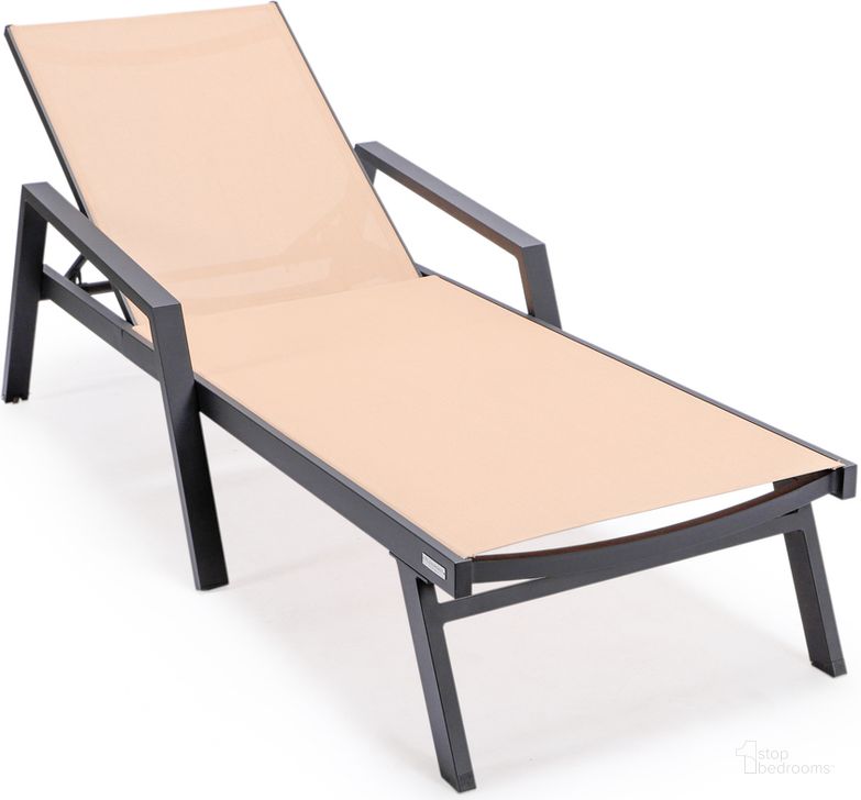 The appearance of Marlin Patio Chaise Lounge Chair With Armrests Set of 2 In Light Brown designed by LeisureMod in the modern / contemporary interior design. This light brown piece of furniture  was selected by 1StopBedrooms from Marlin Collection to add a touch of cosiness and style into your home. Sku: MLABL-77LBR2. Material: Aluminum. Product Type: Outdoor Chaise Lounge. Image1