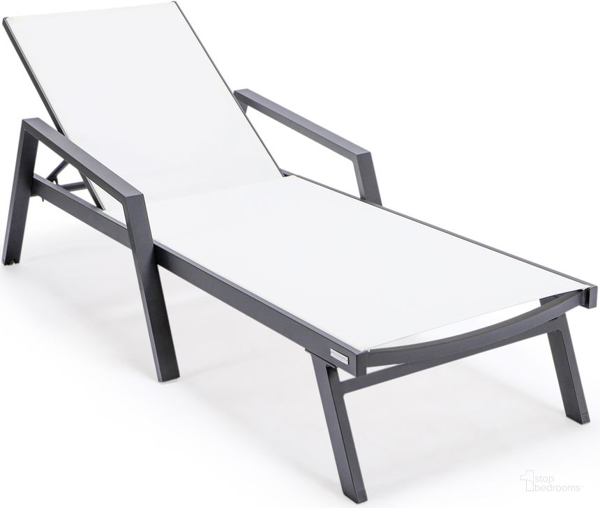 The appearance of Marlin Patio Chaise Lounge Chair With Armrests Set of 2 In White designed by LeisureMod in the modern / contemporary interior design. This white piece of furniture  was selected by 1StopBedrooms from Marlin Collection to add a touch of cosiness and style into your home. Sku: MLABL-77W2. Material: Aluminum. Product Type: Outdoor Chaise Lounge. Image1
