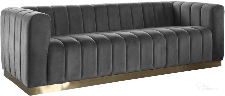 The appearance of Marlon Grey Velvet Sofa designed by Meridian in the modern / contemporary interior design. This grey velvet piece of furniture  was selected by 1StopBedrooms from Marlon Collection to add a touch of cosiness and style into your home. Sku: 603Grey-S. Product Type: Sofa. Material: Velvet. Image1