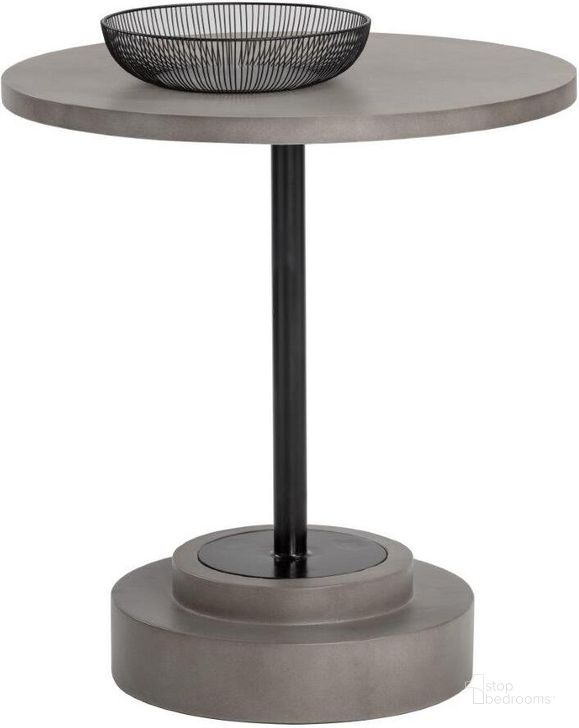 The appearance of Marlowe Bistro Table - 27.5 Inch designed by Sunpan in the modern / contemporary interior design. This grey piece of furniture  was selected by 1StopBedrooms from Solterra Collection to add a touch of cosiness and style into your home. Sku: 105333. Table Base Style: Pedestal. Table Top Shape: Round. Product Type: Dining Table. Material: Concrete. Size: 28". Image1