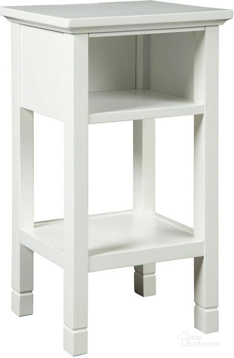 The appearance of Marnville White Accent Table designed by Signature Design by Ashley in the modern / contemporary interior design. This white piece of furniture  was selected by 1StopBedrooms from Marnville Collection to add a touch of cosiness and style into your home. Sku: A4000090. Material: Wood. Product Type: Accent Table. Image1