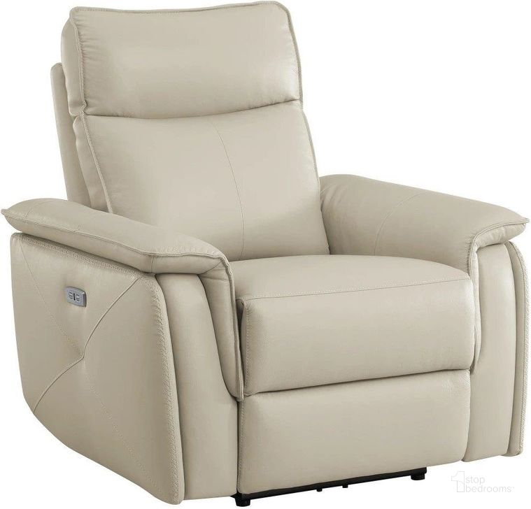 The appearance of Maroni White Power Recliner With Power Headrest designed by Homelegance in the modern / contemporary interior design. This white piece of furniture  was selected by 1StopBedrooms from Maroni Collection to add a touch of cosiness and style into your home. Sku: 8259RFTP-1PWH. Material: Leather. Product Type: Recliner. Image1