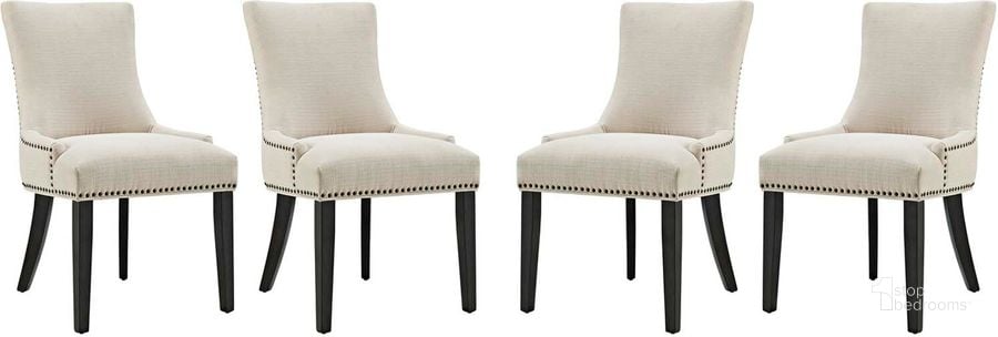 The appearance of Marquis Beige Dining Chair Fabric Set of 4 designed by Modway in the modern / contemporary interior design. This beige piece of furniture  was selected by 1StopBedrooms from Marquis Collection to add a touch of cosiness and style into your home. Sku: EEI-3497-BEI. Material: Wood. Product Type: Dining Chair. Image1
