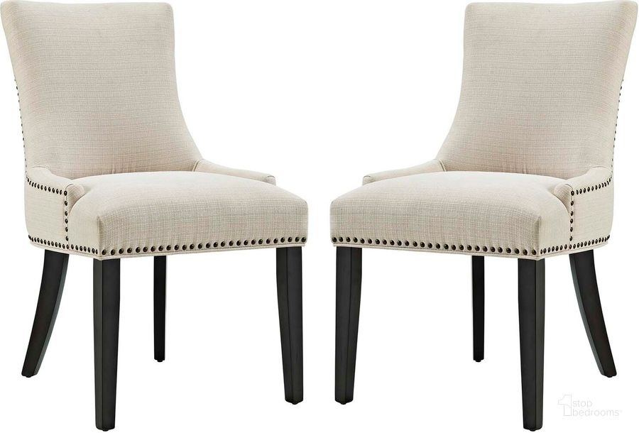 The appearance of Marquis Beige Dining Side Chair Fabric Set of 2 designed by Modway in the modern / contemporary interior design. This beige piece of furniture  was selected by 1StopBedrooms from Marquis Collection to add a touch of cosiness and style into your home. Sku: EEI-2746-BEI-SET. Material: Wood. Product Type: Side Chair. Image1