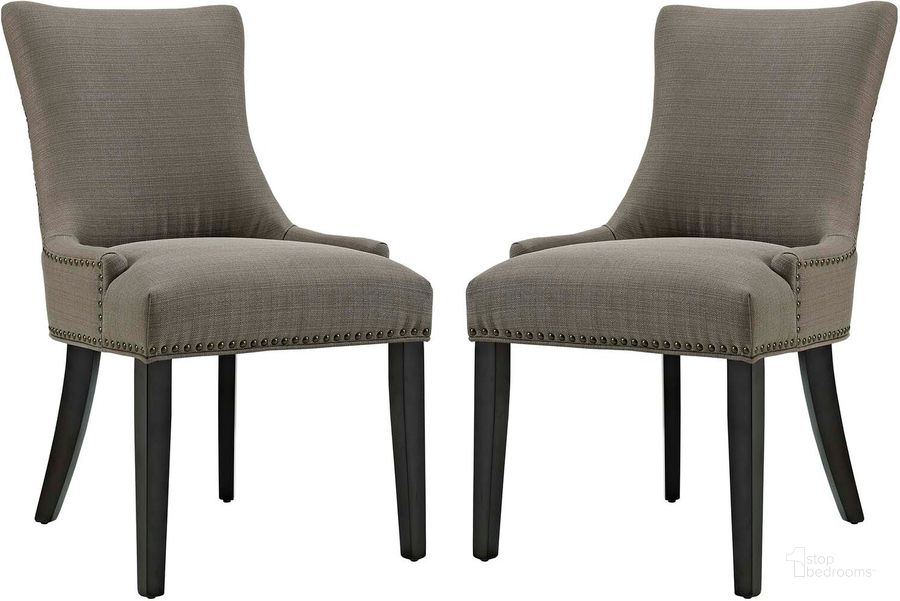 The appearance of Marquis Granite Dining Side Chair Fabric Set of 2 designed by Modway in the modern / contemporary interior design. This granite piece of furniture  was selected by 1StopBedrooms from Marquis Collection to add a touch of cosiness and style into your home. Sku: EEI-2746-GRA-SET. Material: Wood. Product Type: Side Chair. Image1