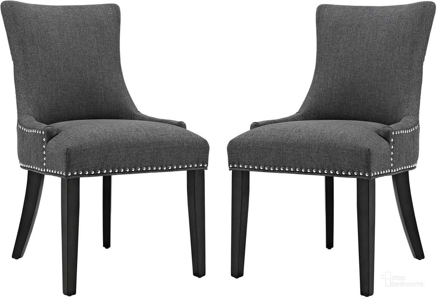 The appearance of Marquis Gray Dining Side Chair Fabric Set of 2 designed by Modway in the modern / contemporary interior design. This gray piece of furniture  was selected by 1StopBedrooms from Marquis Collection to add a touch of cosiness and style into your home. Sku: EEI-2746-GRY-SET. Material: Wood. Product Type: Side Chair. Image1