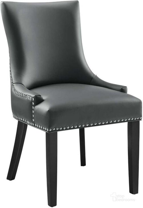 The appearance of Marquis Gray Vegan Leather Dining Chair designed by Modway in the modern / contemporary interior design. This gray piece of furniture  was selected by 1StopBedrooms from Marquis Collection to add a touch of cosiness and style into your home. Sku: EEI-2228-GRY. Material: Wood. Product Type: Dining Chair. Image1