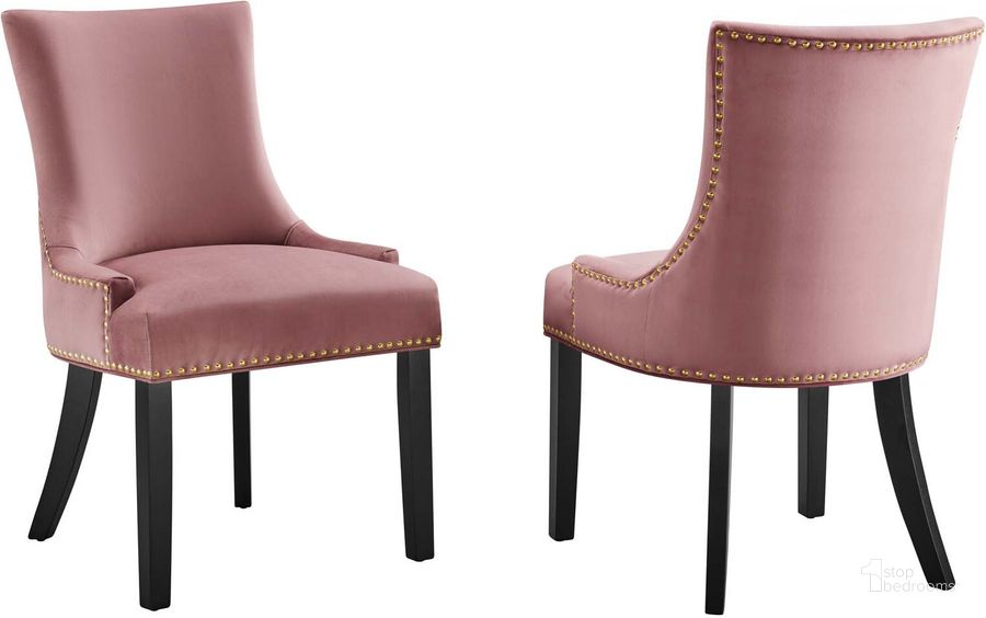 The appearance of Marquis Performance Velvet Dining Chair Set Of 2 In Dusty Rose designed by Modway in the modern / contemporary interior design. This dusty rose piece of furniture  was selected by 1StopBedrooms from Marquis Collection to add a touch of cosiness and style into your home. Sku: EEI-5010-DUS. Material: Wood. Product Type: Dining Chair. Image1