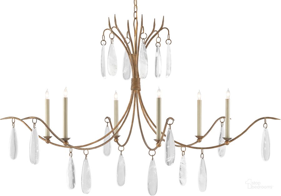 The appearance of Marshallia Large Gold Chandelier designed by Currey & Company in the modern / contemporary interior design. This gold piece of furniture  was selected by 1StopBedrooms from Marshallia Collection to add a touch of cosiness and style into your home. Sku: 9000-0545. Product Type: Chandelier. Material: Iron. Image1