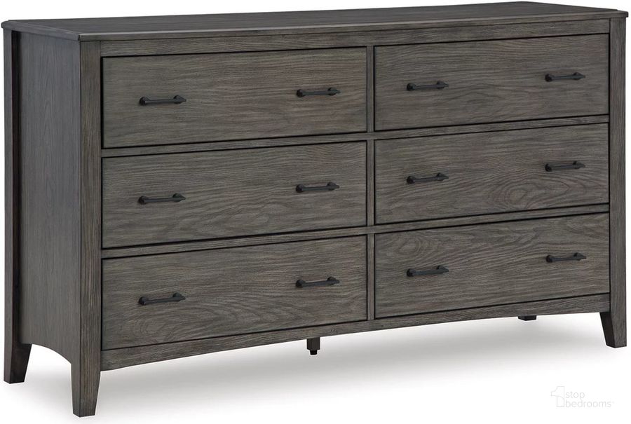 The appearance of Marshfield Grayish Brown Dresser designed by Bennett Interiors in the transitional interior design. This grayish brown piece of furniture  was selected by 1StopBedrooms from Marshfield Collection to add a touch of cosiness and style into your home. Sku: B651-31. Material: Wood. Product Type: Dresser. Image1