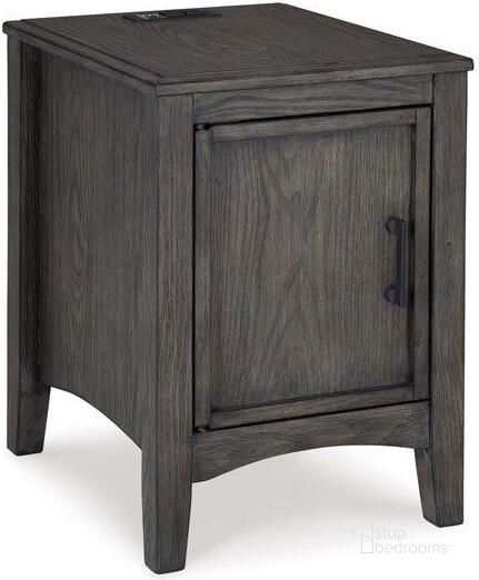 The appearance of Marshfield Grayish Brown End Table 0qd24544483 designed by Bennett Interiors in the transitional interior design. This grayish brown piece of furniture  was selected by 1StopBedrooms from Marshfield Collection to add a touch of cosiness and style into your home. Sku: T651-7. Material: Wood. Product Type: End Table. Image1