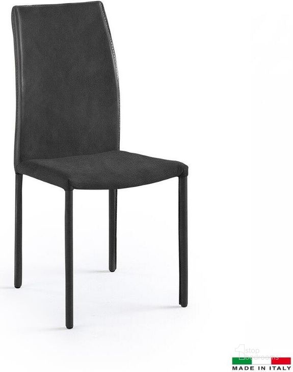 The appearance of Marta Dining Chair In Anthracite Set Of 2 designed by Bellini Modern Living in the modern / contemporary interior design. This anthracite piece of furniture  was selected by 1StopBedrooms from Marta Collection to add a touch of cosiness and style into your home. Sku: Marta ANT. Material: Leather. Product Type: Dining Chair. Image1