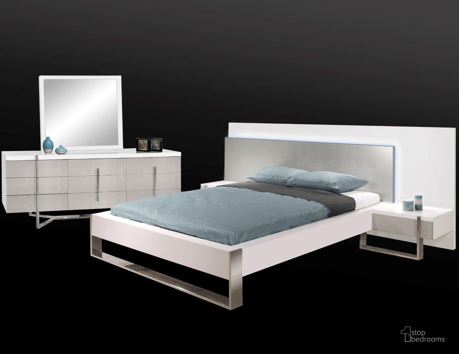 The appearance of Martelli White Lacquer King Bed designed by Sharelle Furnishings in the  interior design. This white piece of furniture  was selected by 1StopBedrooms from Martelli Collection to add a touch of cosiness and style into your home. Sku: MARTELLI-WG-KBED. Bed Type: Platform Bed. Product Type: Platform Bed. Bed Size: King.
