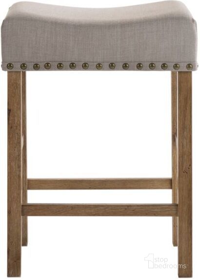 The appearance of Martha II Counter Height Stool (Weathered Oak) (Set of 2) designed by ACME in the transitional interior design. This weathered oak piece of furniture  was selected by 1StopBedrooms from Martha Collection to add a touch of cosiness and style into your home. Sku: 70833. Material: MDF. Product Type: Counter Height Chair. Image1