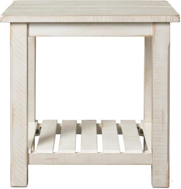 The appearance of Martin Svensson Home Barn Door End Table In Antique White designed by Martin Svensson Home in the country / farmhouse interior design. This antique white piece of furniture  was selected by 1StopBedrooms from Barn Door Collection to add a touch of cosiness and style into your home. Sku: 890233. Product Type: End Table. Material: Pine. Image1