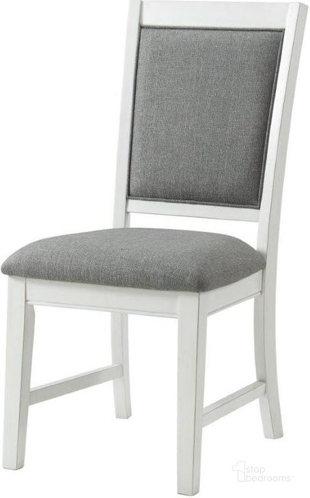 The appearance of Martin Svensson Home Del Mar Dining Room Chair Set Of 2 In Antique White And Grey Linen designed by Martin Svensson Home in the coastal interior design. This white and grey piece of furniture  was selected by 1StopBedrooms from Del Mar Collection to add a touch of cosiness and style into your home. Sku: 5202933. Material: Wood. Product Type: Dining Chair. Image1