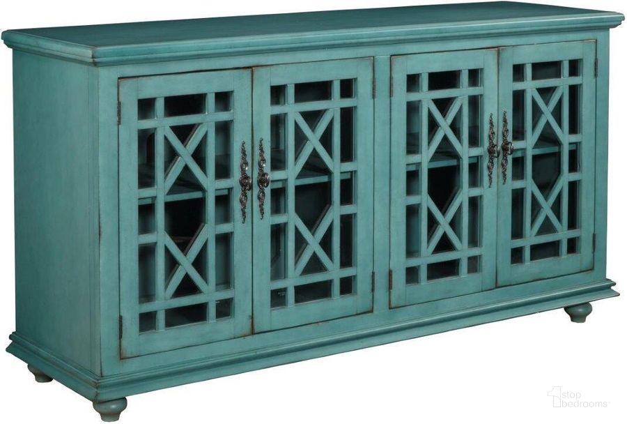 The appearance of Martin Svensson Home Jules Tv Stand designed by Martin Svensson Home in the traditional interior design. This teal piece of furniture  was selected by 1StopBedrooms from Elegant Collection to add a touch of cosiness and style into your home. Sku: 91001. Product Type: TV Stand. Material: MDF. Image1