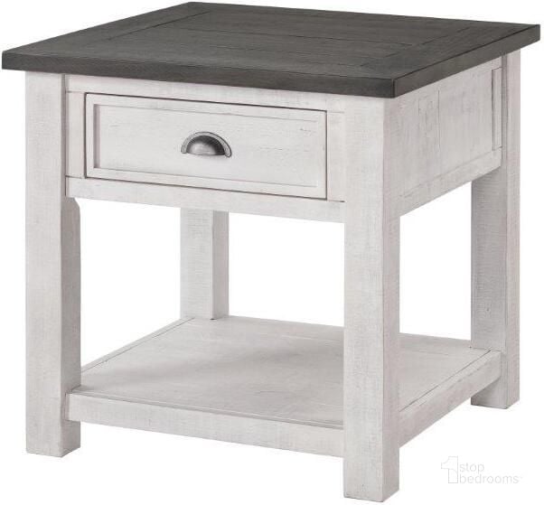 The appearance of Martin Svensson Home Monterey End Table In White And Grey designed by Martin Svensson Home in the coastal interior design. This white and grey piece of furniture  was selected by 1StopBedrooms from Monterey Collection to add a touch of cosiness and style into your home. Sku: 890635. Product Type: End Table. Material: Pine. Image1