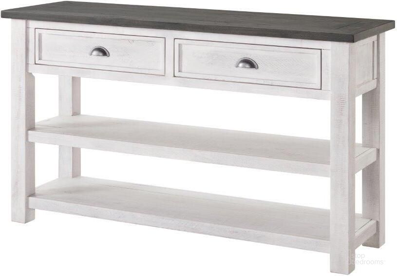 The appearance of Martin Svensson Home Monterey Sofa Console Table In White And Grey designed by Martin Svensson Home in the coastal interior design. This white and grey piece of furniture  was selected by 1StopBedrooms from Monterey Collection to add a touch of cosiness and style into your home. Sku: 890645. Product Type: Console Table. Material: Pine. Image1