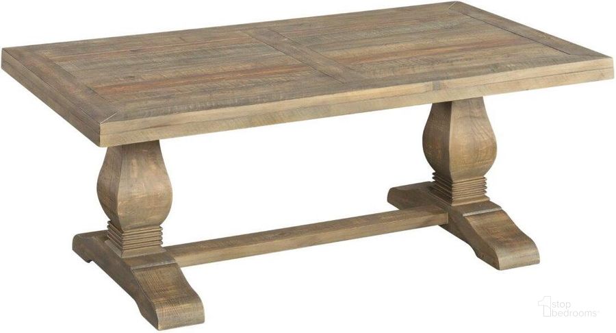 The appearance of Martin Svensson Home Napa Pedestal Coffee Table In Reclaimed Natural designed by Martin Svensson Home in the country / farmhouse interior design. This natural piece of furniture  was selected by 1StopBedrooms from Napa Collection to add a touch of cosiness and style into your home. Sku: 860124. Product Type: Coffee Table. Material: Pine. Image1