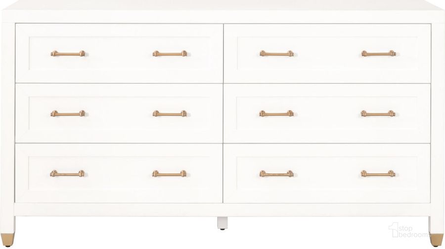 The appearance of Martine Rose White Dresser 0qd2345006 designed by Off 5th Home in the modern / contemporary interior design. This white piece of furniture  was selected by 1StopBedrooms from Martine Rose Collection to add a touch of cosiness and style into your home. Sku: 6136.WHT/BBRS. Material: Wood. Product Type: Dresser. Image1
