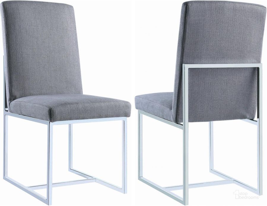 The appearance of Mascouche Gray Dining Chair Set of 2 designed by Artisan Elegance in the modern / contemporary interior design. This gray piece of furniture  was selected by 1StopBedrooms from Mascouche Collection to add a touch of cosiness and style into your home. Sku: 107143. Material: Fabric. Product Type: Dining Chair. Image1