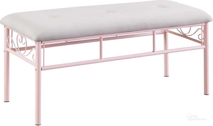 The appearance of Massi Bench designed by Coaster in the traditional interior design. This pink piece of furniture  was selected by 1StopBedrooms from Massi Collection to add a touch of cosiness and style into your home. Sku: 401156. Product Type: Kids Seating. Material: Plywood. Image1