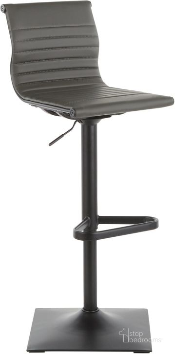 The appearance of Masters Contemporary Barstool In Black Metal And Grey Faux Leather designed by Lumisource in the modern / contemporary interior design. This black piece of furniture  was selected by 1StopBedrooms from Masters Collection to add a touch of cosiness and style into your home. Sku: BS-MASTER BKGY. Product Type: Barstool. Material: PU. Image1