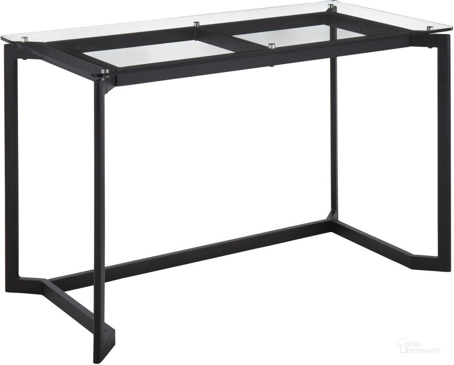 The appearance of Masters Modern Office Desk In Black Steel With Clear Glass Top designed by Lumisource in the modern / contemporary interior design. This black piece of furniture  was selected by 1StopBedrooms from Masters Collection to add a touch of cosiness and style into your home. Sku: OFD-MSTR BKCL. Material: Glass. Product Type: Office Desk. Image1